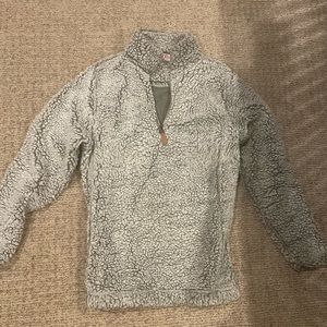 Light gray fuzzy sweater pull over